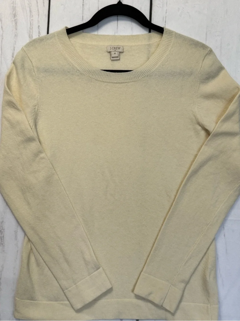 J.Crew Cream Wool Blend Crewneck Sweater Lightweight Preppy XS